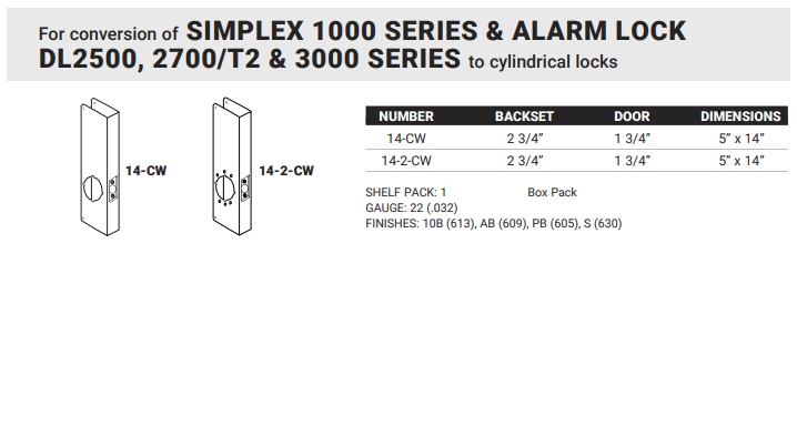 1-For conversion of SIMPLEX 1000 SERIES